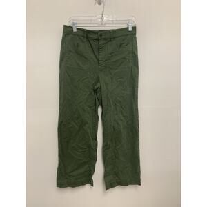 J Crew Sailor Slim Wide Leg Chino Pants Women’s 28 Green BY637 Casual Preppy